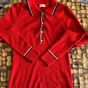 Tory Sport Vibrant Red Polo with Contrast Trim NWOT
